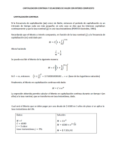 capitalizacion continua y ecuaciones de valor con interes compuesto