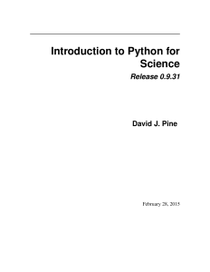 Introduction to Python for Science