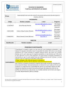 Automatización de Sierra de Corte Frío: Anteproyecto de Grado