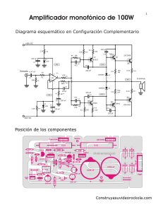 Amplificador Monofónico 100W: Diagrama Esquemático y Componentes