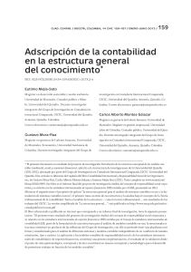 Adscripción de la contabilidad en la estructura general del conocimiento - Eutimio Mejia