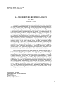 la medicion de lo psicologico