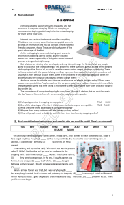 E-Shopping & Shopping Experiences Worksheet