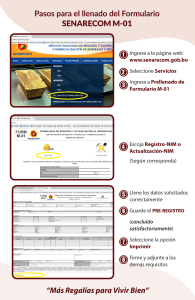 Formulario SENARECOM M-01: Guía de Llenado y Registro NIM