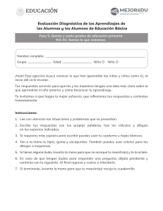 Evaluación Diagnóstica: Somos lo que comemos - Primaria