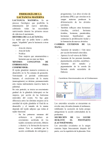 FISIOLOGÍA DE LA LACTANCIA MATERNA