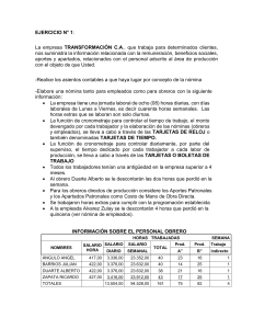 Ejercicios de Contabilidad de Nómina y Costos