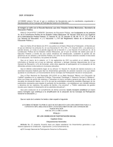 ACUERDO n mero 716 por el que se establecen los lineamientos para la constituci n  organizaci n y funcionamiento de los Consejos de Participaci n Social en la Educaci n.