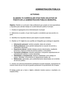 Elabora tu CV para la Administración Pública Municipal