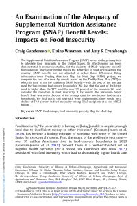 SNAP Benefits & Food Insecurity: An Analysis