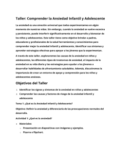 Taller Comprender la Ansiedad Infantil y Adolescente