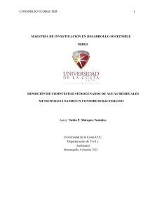 Márquez Fontalvo Nubia P. - Remoción de compuestos nitrogenados de aguas residuales municipales usando un consorcio bacteriano