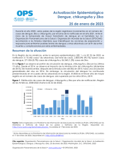 actualizacion epidemiologica dengue, chikunguya y zika 25 de enero 2023