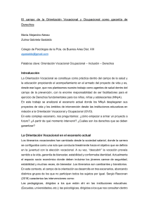 El campo de la Orientación Vocacional y Ocupacional como garantía de Derechos Alesso,M Gastaldo,Z. (1)