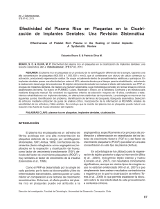 Efectividad del Plasma Rico en Plaquetas en la Cicatrización de Implantes Dentales