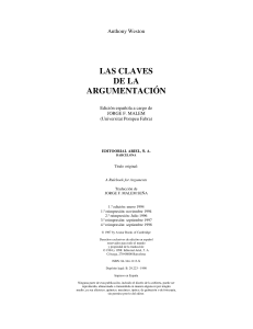 LAS CLAVES DE LA ARGUMENTACION actualizado Weston