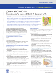 COVID-19: Información para Pacientes (Sociedad Torácica Americana)