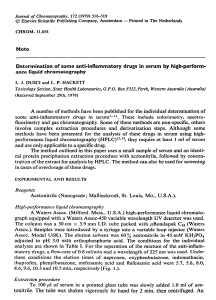 HPLC Determination of Anti-inflammatory Drugs in Serum