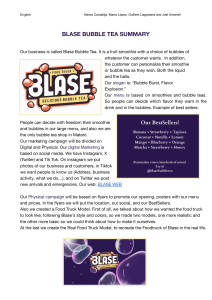 Blase Bubble Tea Business Plan Summary