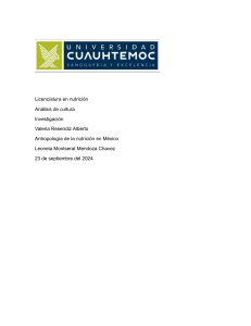 Antropología de la Nutrición en México: Análisis Cultural