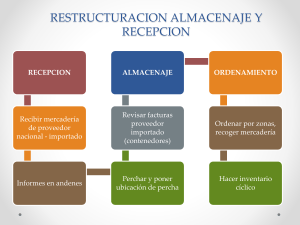 PRPUESTA MEJORAMIENTO ALMACENAJE Y RECPECION