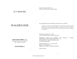 Walden Dos: B.F. Skinner - Utopía y Psicología Conductual