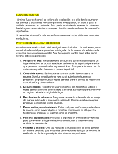 Lugar de Hechos: Protección y Observación Forense