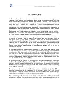 Programa de Seguimiento Ambiental en el Salar de Surire - Año 2003 - Indice de Capitulos