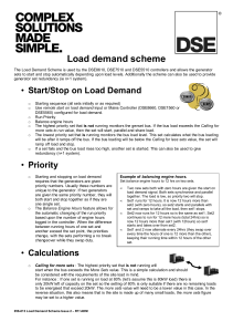 Load Demand Scheme for Generator Sets - DSE Controllers