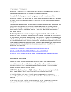 Planificación y Pronóstico de la Producción