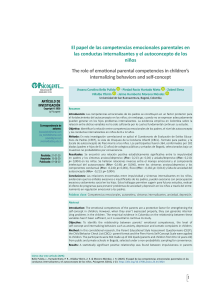 Papel de las competencias emocionales parentales. IMPORTANTE