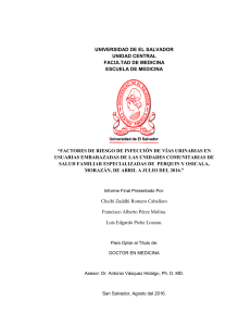 Factores de riesgo de ITU en embarazadas - Tesis El Salvador