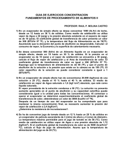 Guía de Ejercicios: Concentración en Procesamiento de Alimentos