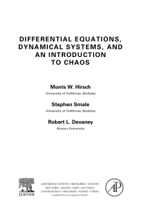 Morris W. Hirsch, Stephen Smale and Robert L. Devaney (Auth.) - Differential Equations, Dynamical Systems, and an Introduction to Chaos-Academic Press (2012)