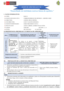 Sesión de aprendizaje 3° Grado primaria  equilibrio