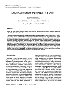 origenes del methano en la tierra