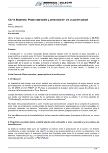 Plazo Razonable y Prescripción Penal: Análisis de la Corte Suprema