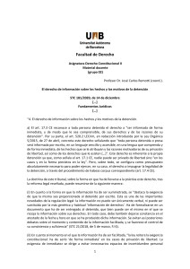 Derecho a la Información en la Detención: Análisis Constitucional