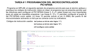 Tareas de Programación PIC16F84A con MPLAB