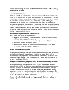 Trabajo Decente, Ciudadanía Laboral y Derechos en el Trabajo