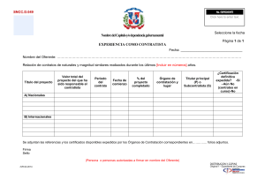 SNCC D049 Experiencia contratista