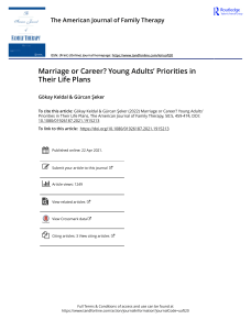 3.4a Keldal - Seker 2022 Marriage or Career Young Adults Priorities in Their Life Plans