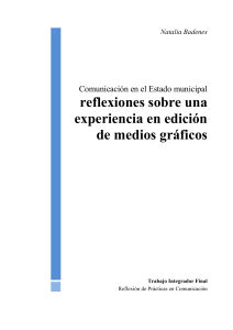 TIF de grado: Reflexiones sobre una experiencia en edición de medios gráficos