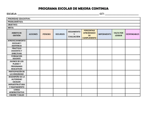 Programa Escolar de Mejora Continua