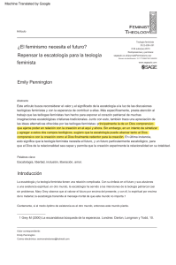 Teología Feminista y Escatología: ¿Necesita el Feminismo el Futuro?