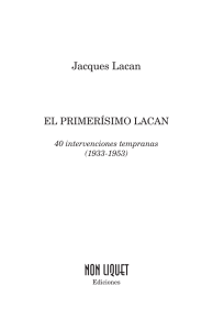 Lacan: Primerísimas Intervenciones (1933-1953)