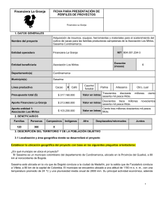 Ficha Perfil Proyecto Cacao: Financiera La Granja