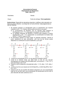 Taller Bioquímica: Amortiguadores, pH, Aminoácidos