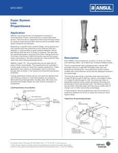 ANSUL Line Proportioners Data Sheet | Foam Systems