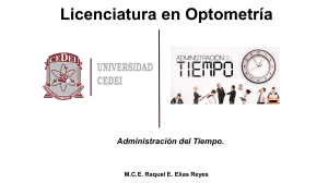 Administración del Tiempo: Optometría - Técnicas y Planificación